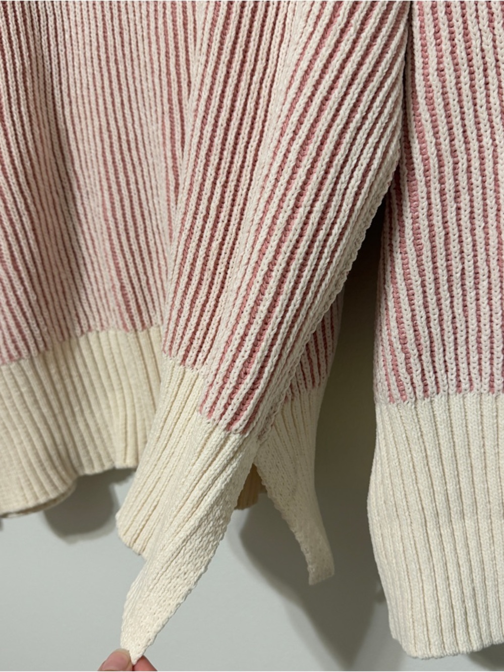 Altar’d State Pink Striped Sweater Size Large Chenille - Picture 6 of 7